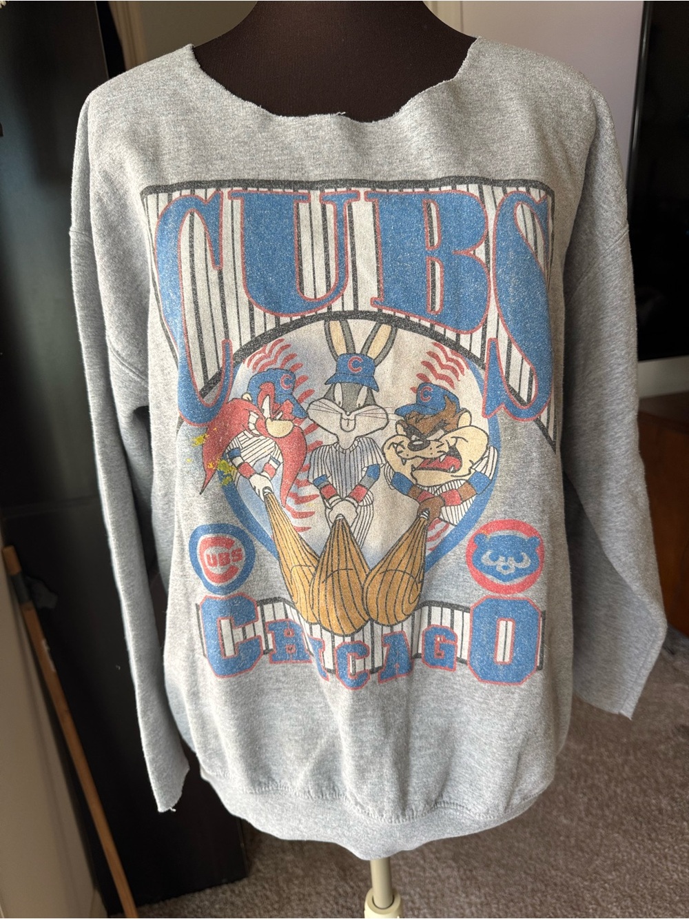 1993 Chicago Cubs Baseball Looney Tunes MLB Retro Sweatshirt Custom Bugs Bunny